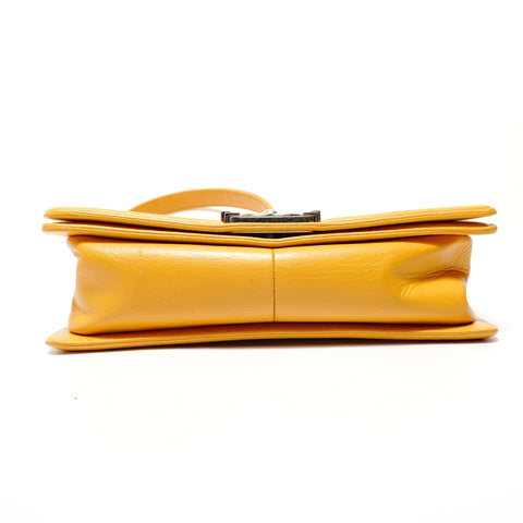 CHANEL 2014-15 Boy Chanel Full Flap Chain Shoulder Bag yellow WS28517