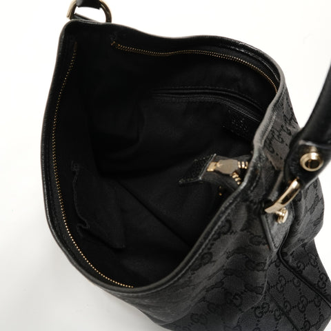 GUCCI Abby One Shoulder Bag GG Canvas 130737 205118 Black Shoulder Bag black WS28519