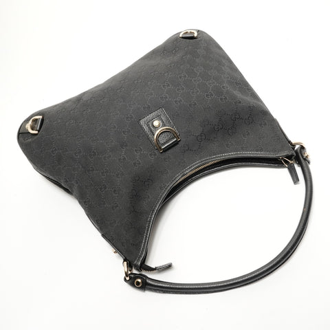 GUCCI Abby One Shoulder Bag GG Canvas 130737 205118 Black Shoulder Bag black WS28519