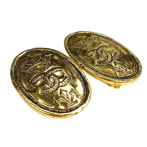 Chanel Coco Mark vintage 2cc6 boucles d'oreilles Gold WS2852
