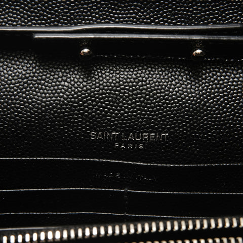 YVES SAINT LAURENT Chain Wallet Cassandra Leather V-Stitch Shoulder Bag black WS28520