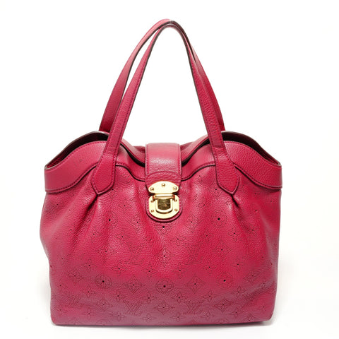 LOUIS VUITTON Monogram Mahina Seals PM Grenat, made in 2011. Handbag Red WS28524