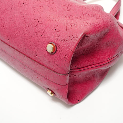LOUIS VUITTON Monogram Mahina Seals PM Grenat, made in 2011. Handbag Red WS28524