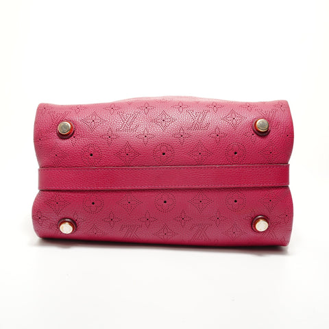 LOUIS VUITTON Monogram Mahina Seals PM Grenat, made in 2011. Handbag Red WS28524