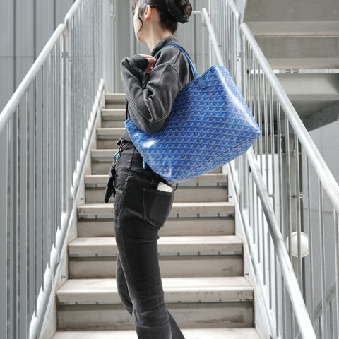 GOYARD Saint Louis Tote Bag PM PVC Tote Bag blue WS28525