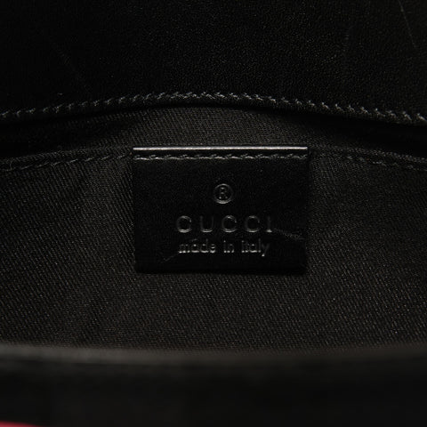GUCCI Horsebit Metal Bamboo GG Canvas Shoulder Bag black WS28527