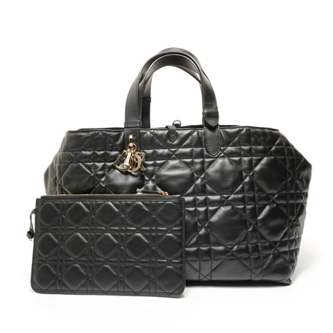 Christian Dior Cannage Leather Tote Bag Tote Bag black WS28528