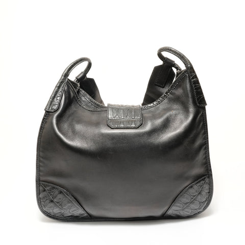 PRADA Studded leather Shoulder Bag black WS28529