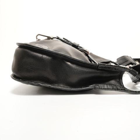 PRADA Studded leather Shoulder Bag black WS28529