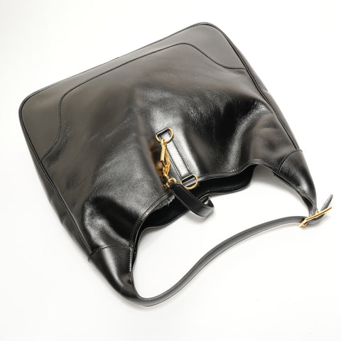 HERMES Trim 38 Box Calf �›S stamp Shoulder Bag black WS28532