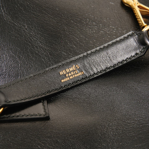 HERMES Trim 38 Box Calf �›S stamp Shoulder Bag black WS28532