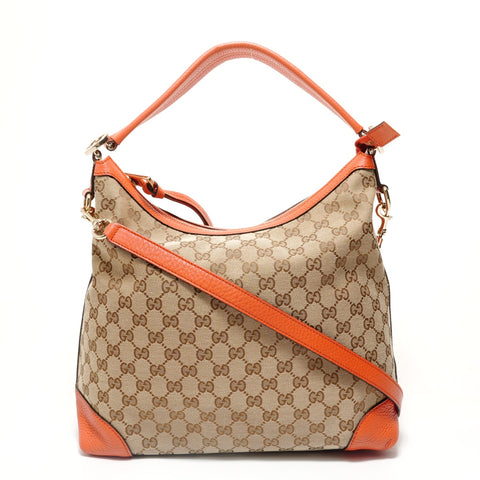 GUCCI Hobo 2WAY GG Canvas Shoulder Bag beige WS28533