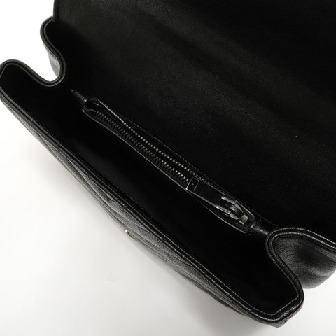 YVES SAINT LAURENT College Chain Shoulder 2WAY Leather Shoulder Bag black WS28534