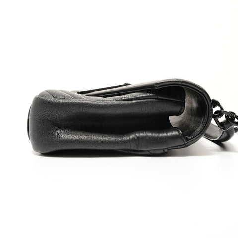 YVES SAINT LAURENT College Chain Shoulder 2WAY Leather Shoulder Bag black WS28534