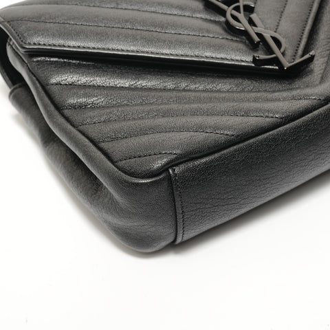 YVES SAINT LAURENT College Chain Shoulder 2WAY Leather Shoulder Bag black WS28534