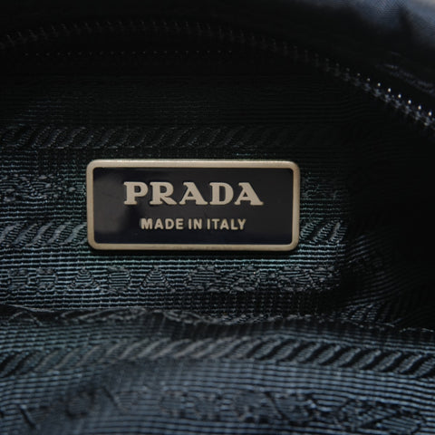 PRADA Nylon Triangle Logo Shoulder Bag Navy WS28535