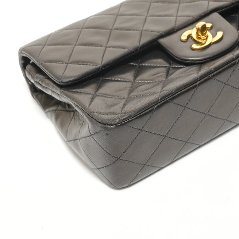 CHANEL Matelass Double Flap Chain 23 Lambskin 3 Series Shoulder Bag black WS28538
