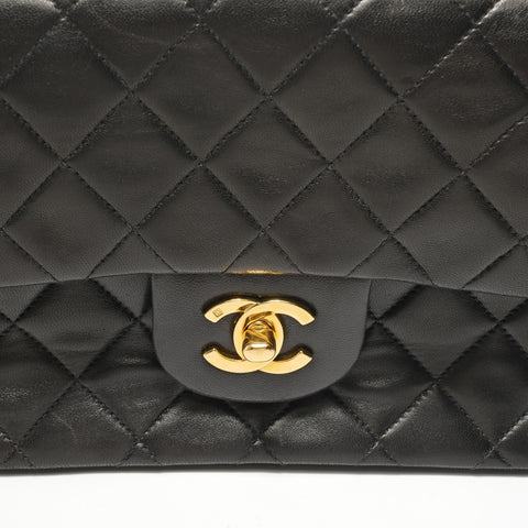 CHANEL Matelass Double Flap Chain 23 Lambskin 3 Series Shoulder Bag black WS28538