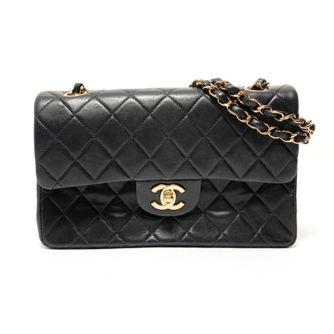 CHANEL Matelassé Double Flap Chain 23 Lambskin 7 Series Shoulder Bag black WS28539