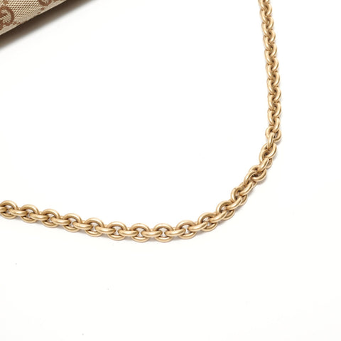 GUCCI Horsebit Chain GG Canvas Shoulder Bag beige WS28540