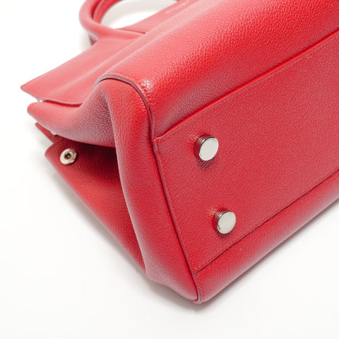 YVES SAINT LAURENT Cabas Rive Gauche Leather Handbag Red WS28542