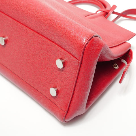 YVES SAINT LAURENT Cabas Rive Gauche Leather Handbag Red WS28542