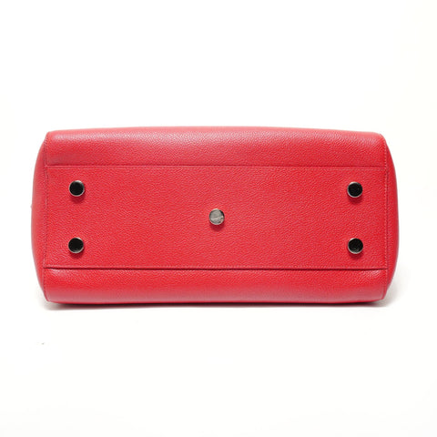 YVES SAINT LAURENT Cabas Rive Gauche Leather Handbag Red WS28542