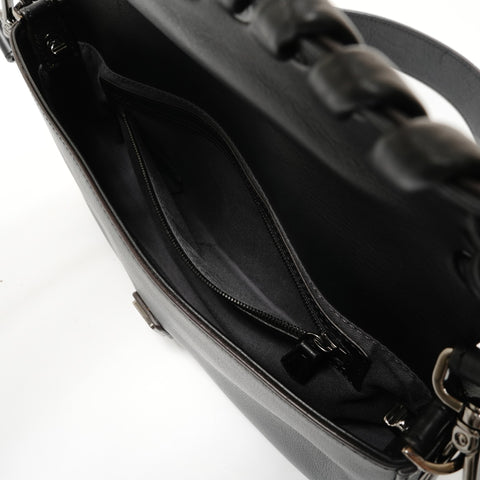 FENDI Leather mamma bucket Shoulder Bag black WS28545