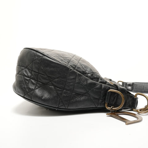 Christian Dior Cannage One Belt Leather Shoulder Bag black WS28546