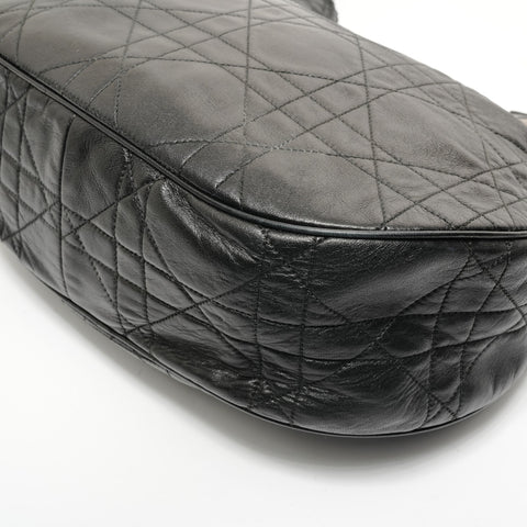 Christian Dior Cannage One Belt Leather Shoulder Bag black WS28546