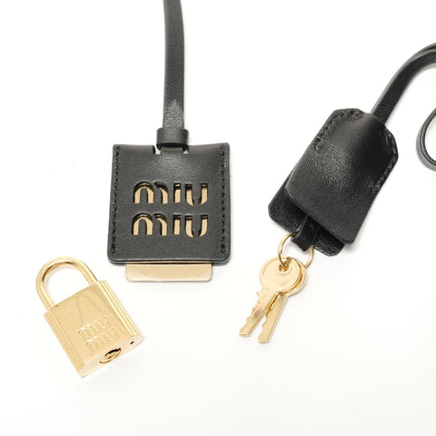 Miu Miu Arcadi Matelassé Leather 2-Way Bag Handbag black WS28547