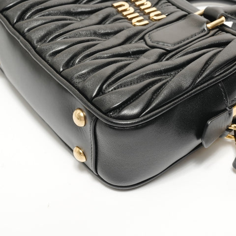 Miu Miu Arcadi Matelassé Leather 2-Way Bag Handbag black WS28547