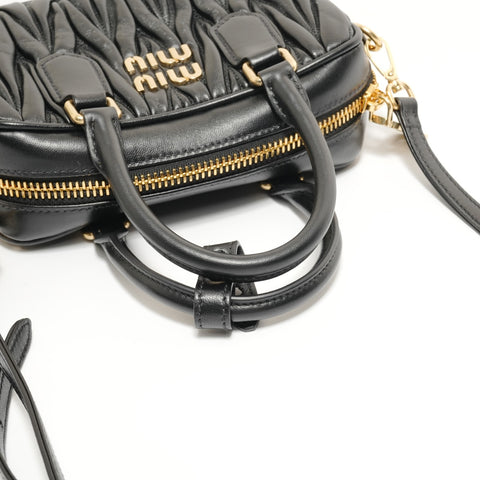 Miu Miu Arcadi Matelassé Leather 2-Way Bag Handbag black WS28547