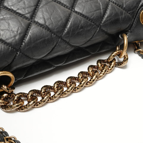 CHANEL Serial number 16, Matelass Chain 2WAY Gold Metal Shoulder Bag black WS28549