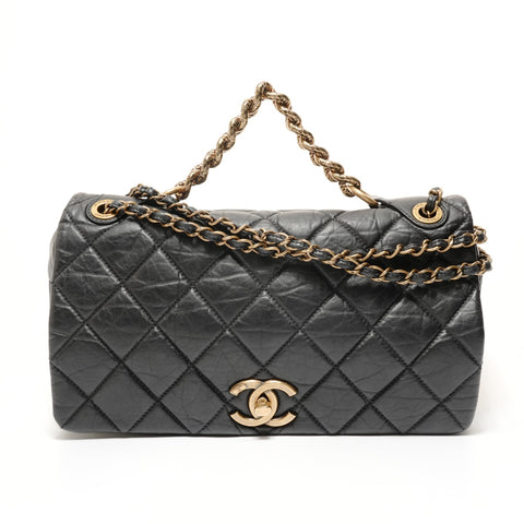 CHANEL Serial number 16, Matelass Chain 2WAY Gold Metal Shoulder Bag black WS28549