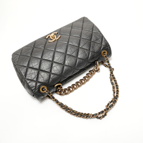 CHANEL Serial number 16, Matelass Chain 2WAY Gold Metal Shoulder Bag black WS28549