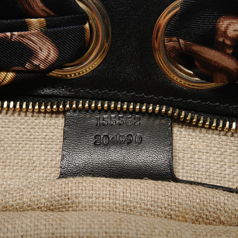 GUCCI Scarf one belt GG canvas Shoulder Bag black WS28550