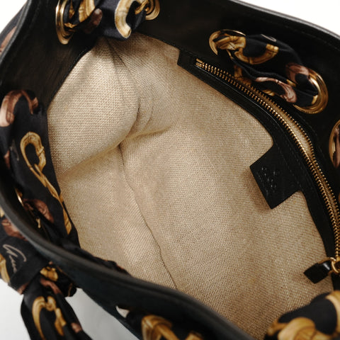 GUCCI Scarf one belt GG canvas Shoulder Bag black WS28550