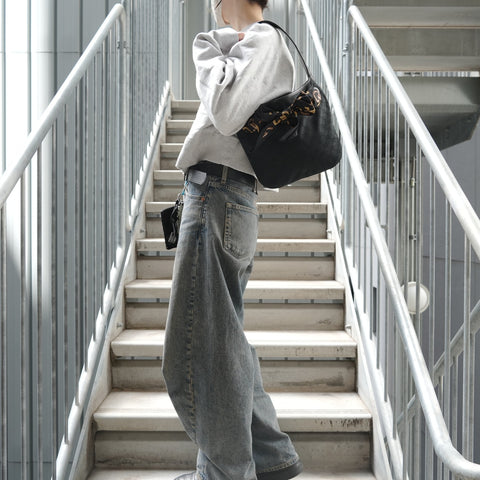 GUCCI Scarf one belt GG canvas Shoulder Bag black WS28550