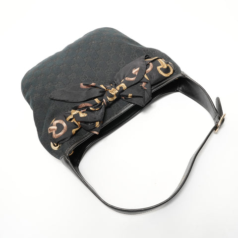 GUCCI Scarf one belt GG canvas Shoulder Bag black WS28550