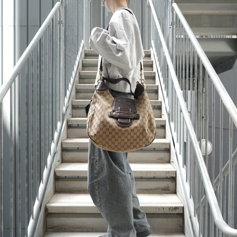 GUCCI Gucci 2-Way GG Canvas Shoulder Bag beige WS28553