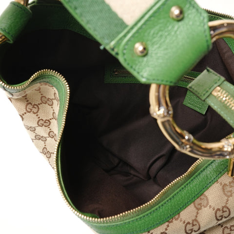 GUCCI Bamboo One Belt GG Canvas Shoulder Bag beige WS28554