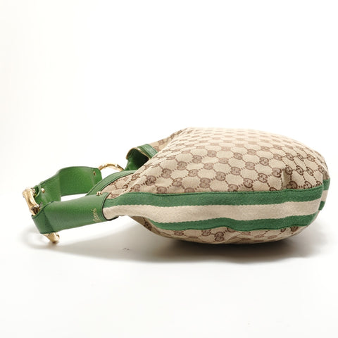 GUCCI Bamboo One Belt GG Canvas Shoulder Bag beige WS28554
