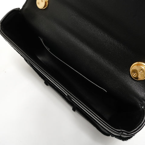 CELINE Monochrome Chain Shoulder Bag Leather Shoulder Bag black WS28555