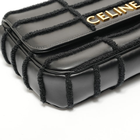 CELINE Monochrome Chain Shoulder Bag Leather Shoulder Bag black WS28555