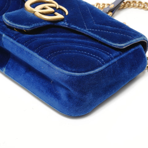 GUCCI GG Marmont Shoulder Bag blue WS28559