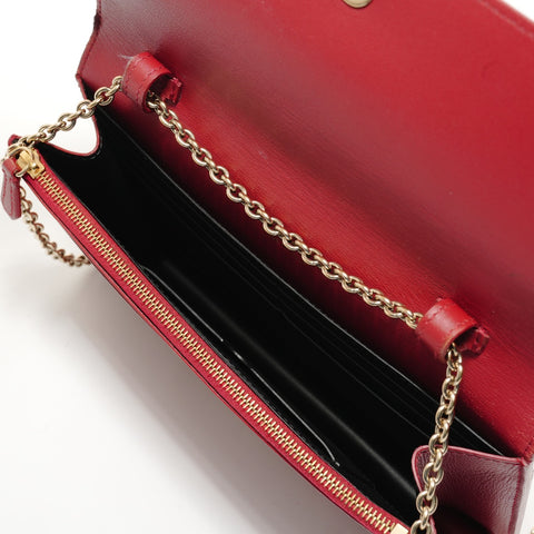 CARTIER Garland Chain Wallet Shoulder Bag Red WS28560