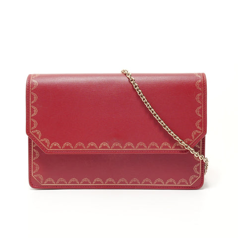 CARTIER Garland Chain Wallet Shoulder Bag Red WS28560