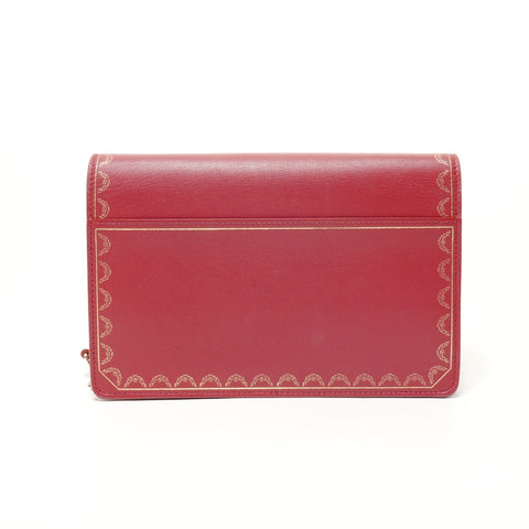 CARTIER Garland Chain Wallet Shoulder Bag Red WS28560