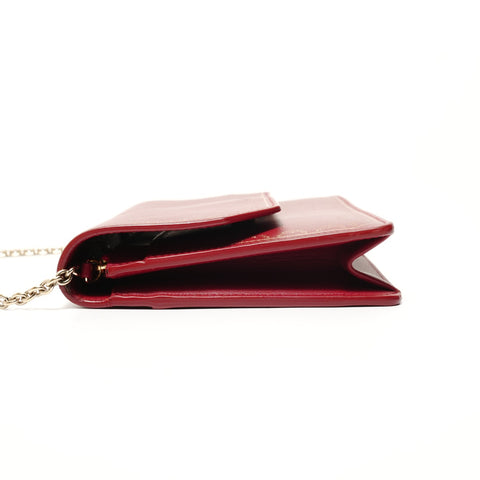 CARTIER Garland Chain Wallet Shoulder Bag Red WS28560